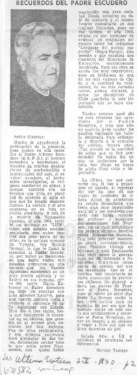 Recuerdos del padre Escudero