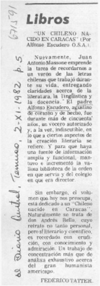 "Un Chileno nacido en Caracas"