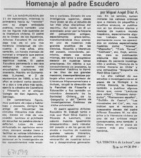 Homenaje al Padre Escudero