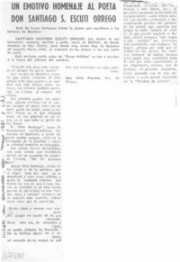 Un emotivo homenaje al poeta Don Santiago S. Escuti Orrego