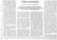Crisis y concertación