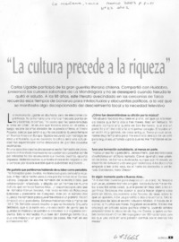La cultura precede a la riqueza": [entrevista]