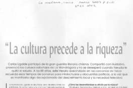 La cultura precede a la riqueza": [entrevista]