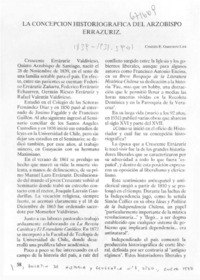 La concepción historiográfica del Arzobispao Errázuriz