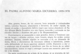 El padre Alfonso María Escudero, 1899-1970