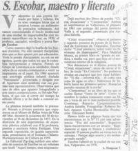 S. Escobar, maestro y literato