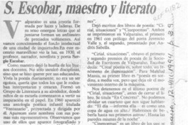 S. Escobar, maestro y literato