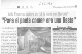 Para el poeta comer era una fiesta": [entrevista]