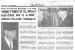 "Antes y después del Premio Nacional soy el mismo", afirmó Volodia Teitelboim.