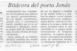Bitácora del poeta Jonás