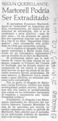 Martorell podría ser extraditado.