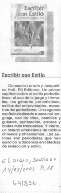 Escribir con estilo.