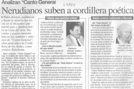 Nerudianos suben a cordillera poética.