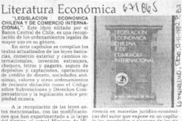 Legislación económica chilena y de comercio internacional".