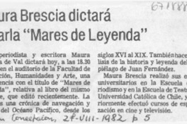 Maura Brescia dictará charla "Mares de leyenda".