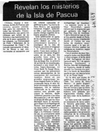 Revelan los misterios de la Isla de Pascua.