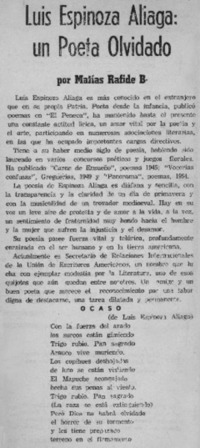 Luis Espinoza Aliaga: un poeta olvidado