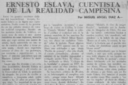 Ernesto Eslava, cuentista de la realidad campesina