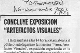 Concluye exposición "Artefactos visuales".