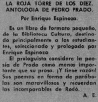 La Roja torre de los diez. Antología de Pedro Prado