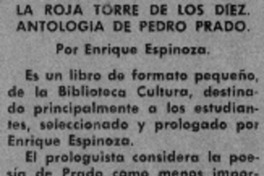 La Roja torre de los diez. Antología de Pedro Prado