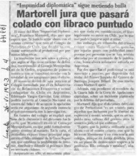 Martorell jura que pasará colado con libraco puntudo.