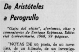 De Aristóteles a Perogrullo