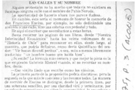 Las calles y su nombre