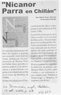 Nicanor Parra en Chillán.