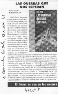 Las guerras que nos esperan.