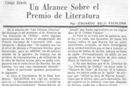 Un alcance sobre el Premio de Literatura