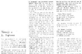 Mensaje a E. Espinoza