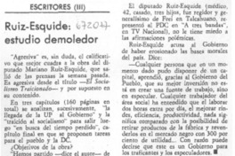 Ruiz-Esquide, estudio demoledor.