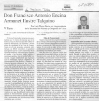 Don Francisco Antonio Encina Armanet ilustre talquino