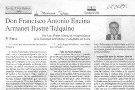 Don Francisco Antonio Encina Armanet ilustre talquino