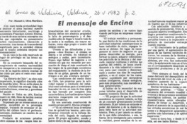 El mensaje de Encina