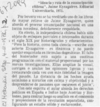 Ideario y ruta de la emancipación chilena