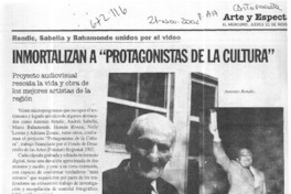 Inmortalizan a "protagonistas de la cultura".