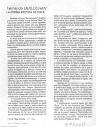 Fernando Quilodrán, la poesía erótica de Chile.