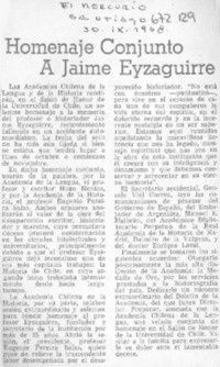 Homenaje conjunto a Jaime Eyzaguirre.