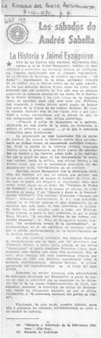 La historia y Jaime Eyzaguirre