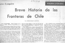 Breve historia de las fronteras de Chile