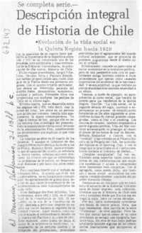 Descripción integral de Historia de Chile.
