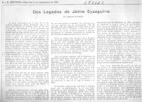 Dos legados Jaime Eyzaguirre.