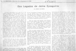 Dos legados Jaime Eyzaguirre.