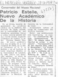 Patricio Estelle, nuevo académico de la historia.