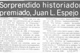 Sorprendido historiador premiado, Juan L. Espejo.