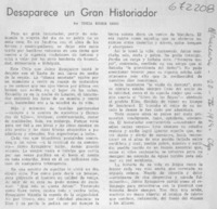 Desaparece un gran historiador