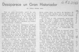 Desaparece un gran historiador