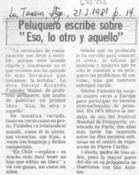 Peluquero escribe sobre "Eso, lo otro y aquello".